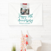 Happy 50th anniversary photo turquoise bow name da 横断幕 (インサイチュ)