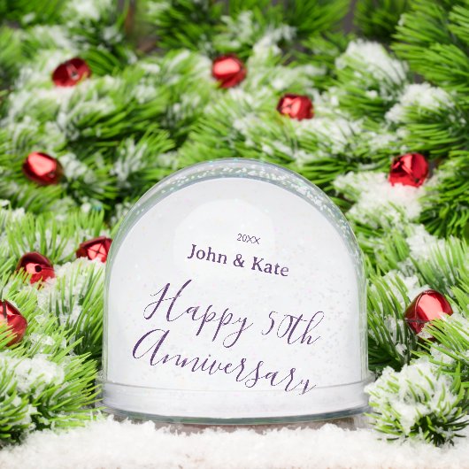 Happy 50th anniversary purple name year simple  (クリスマス)
