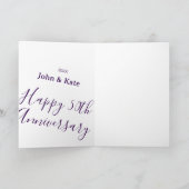 Happy 50th anniversary purple name year simple  カード (内部)