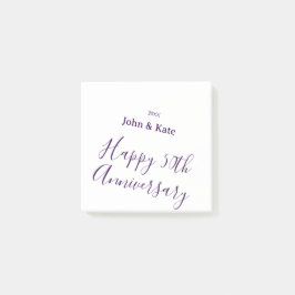 Happy 50th anniversary purple name year simple  ポストイット