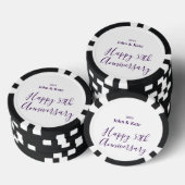 Happy 50th anniversary purple name year simple  ポーカーチップ (積み重ね)