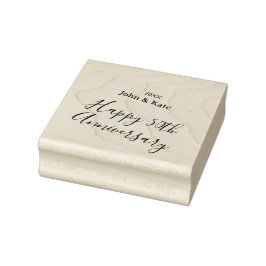 Happy 50th anniversary purple name year simple  ラバースタンプ