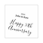 Happy 50th anniversary purple name year simple ラバースタンプ (インプリント)