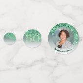 Happy 50th Birthday Chic Falling Green Glitter コンフェッティ (正面)