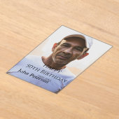 Happy 50th birthday name photo year man simple min アクリル招待状 (レイダウン)