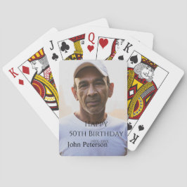 Happy 50th birthday name photo year man simple min トランプ