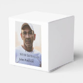 Happy 50th birthday name photo year man simple min フェイバーボックス (裏面サイド)