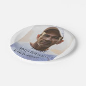 Happy 50th birthday name photo year man simple min ペーパープレート (アングル)