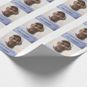 Happy 50th birthday name photo year man simple min ラッピングペーパー (角)