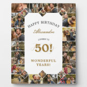 Happy 50th Birthday Personalized Photo Collage フォトプラーク (正面)