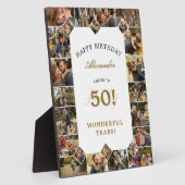 Happy 50th Birthday Personalized Photo Collage フォトプラーク (側面)