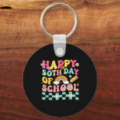 Happy 50th Day Of School Retro Teacher Students Sm キーホルダー (正面)