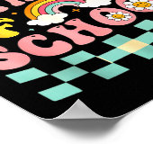 Happy 50th Day Of School Retro Teacher Students Sm ポスター (角)