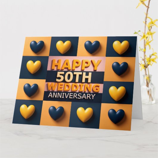 Happy 50th Wedding Anniversary カード (黄色い花)