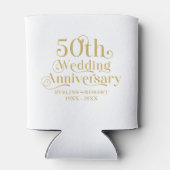 Happy 50th Wedding Anniversary Gold Typography 缶クーラー (裏面)