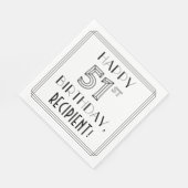 HAPPY 51st誕生日、アールデコスタイル、名前をカスタムする スタンダードランチョンナプキン (角)