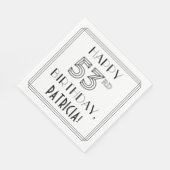 HAPPY 53rd誕生日、アールデコスタイル、名前をカスタムする スタンダードランチョンナプキン (角)