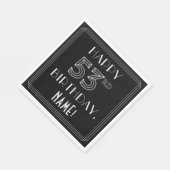 HAPPY 53rd誕生日、アールデコスタイル、名前をカスタムする スタンダードランチョンナプキン (角)