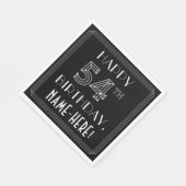 HAPPY 54th誕生日;アールデコスタイル;名前をカスタムする スタンダードランチョンナプキン (角)