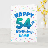 Happy 54th Birthday Card with Custom Name カード (黄色い花)