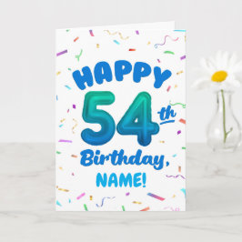 Happy 54th Birthday Card with Custom Name カード