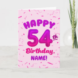 Happy 54th Birthday Card with Custom Name カード