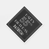 HAPPY 55th誕生日;アールデコスタイル;名前をカスタムする スタンダードランチョンナプキン (角)