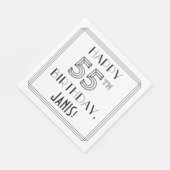 HAPPY 55th誕生日;アールデコスタイル;名前をカスタムする スタンダードランチョンナプキン (角)