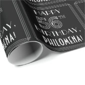 HAPPY 56th誕生日、アールデコスタイル(名前をカスタムする付き) ラッピングペーパー (ロールコーナー)