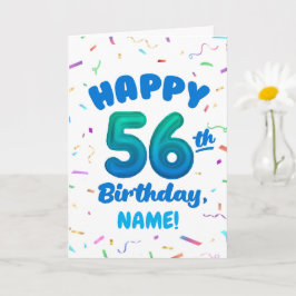 Happy 56th Birthday Card with Custom Name カード