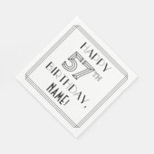 HAPPY 57th誕生日;アールデコスタイル;名前をカスタムする スタンダードランチョンナプキン (角)