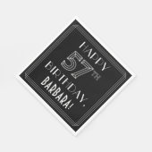 HAPPY 57th誕生日;アールデコスタイル;名前をカスタムする スタンダードランチョンナプキン (角)