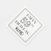 HAPPY 59th誕生日;アールデコスタイル;名前をカスタムする スタンダードランチョンナプキン (角)