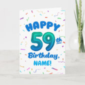 Happy 59th Birthday Card with Custom Name カード (正面)