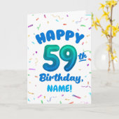 Happy 59th Birthday Card with Custom Name カード (黄色い花)
