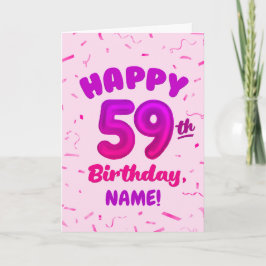 Happy 59th Birthday Card with Custom Name カード