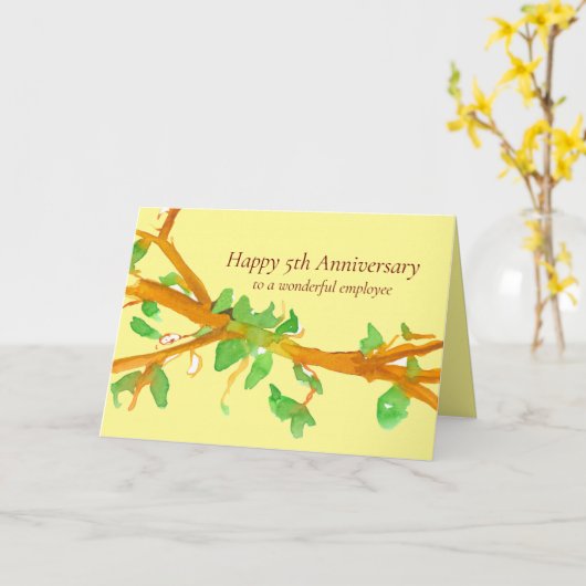 Happy 5th Anniversary従業員事業 カード (黄色い花)