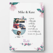 Happy 5th Anniversary,カスタムコラージュ，カウント フォトプラーク (正面)