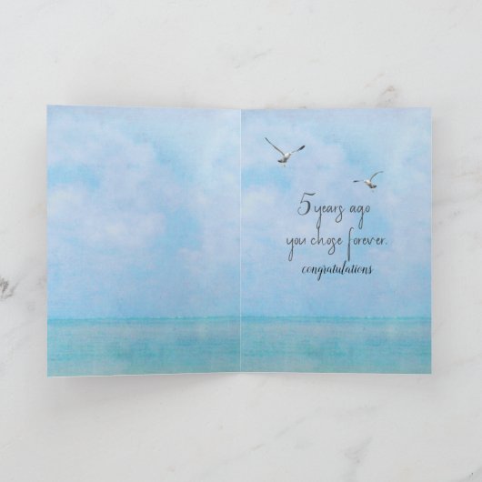 Happy 5th Anniversary Tropical Window カード (内部)