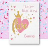 Happy 5th Birthday personalized card