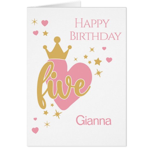 Happy 5th Birthday personalized card (正面)