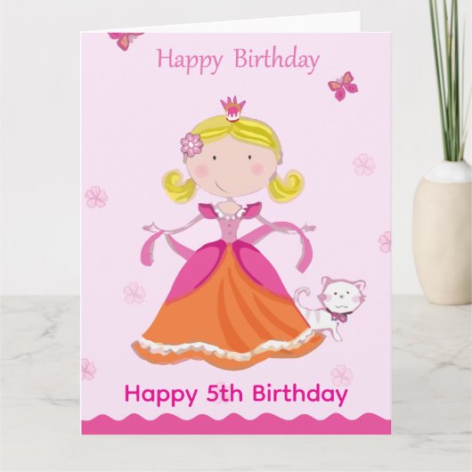 Happy 5th Birthday Princess カード (正面)