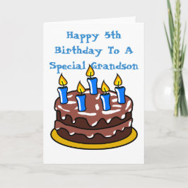 Happy 5th Birthday To a Special Grandson Cake カード