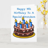 Happy 5th Birthday To a Special Grandson Cake カード (黄色い花)