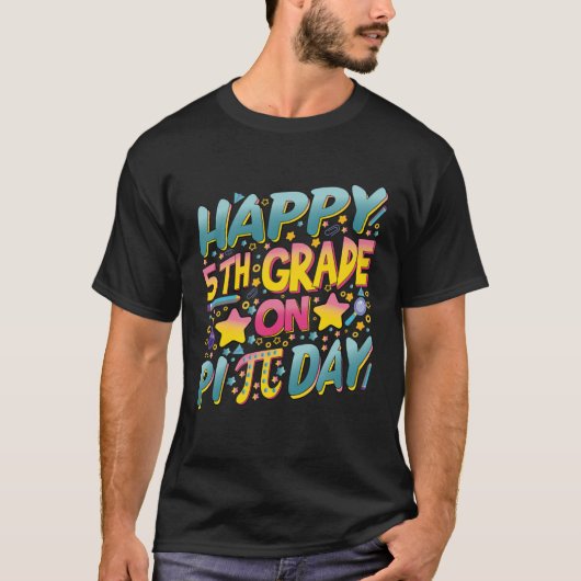 Happy 5Th Grade On Pi Day数学先生と子供 Tシャツ (正面)