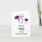 Happy 5th Work Anniversary Card、同僚、ボス カード (正面)