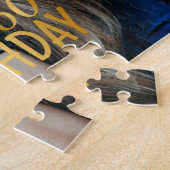 Happy 60誕生日スクリプトパーソナライズされた写真 ジグソーパズル (側面)