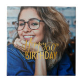 Happy 60誕生日スクリプトパーソナライズされた写真 タイル (正面)