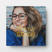 Happy 60誕生日スクリプトパーソナライズされた写真 フォトプラーク (正面)