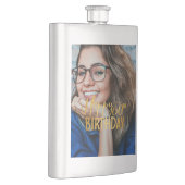 Happy 60誕生日スクリプトパーソナライズされた写真 フラスク (右)